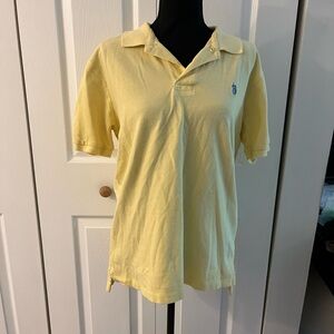 Yellow Polo Shirt with Embroidered Logo, Tenniscore, Unisex,Quiet luxury, Preppy